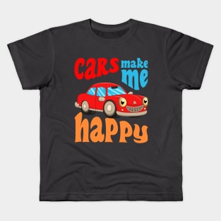 Cars Make Me Happy Kids T-Shirt